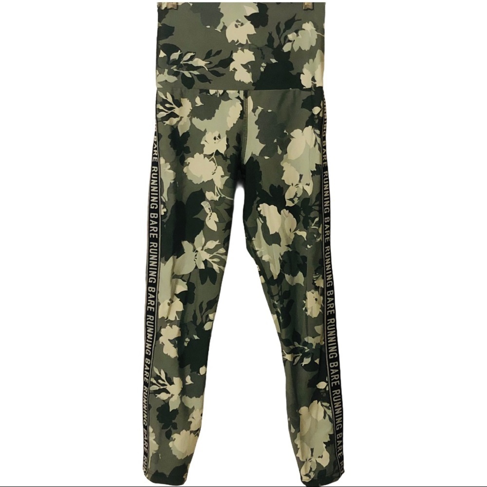 Running Bare Olive Green Camo High-Waist Leggings